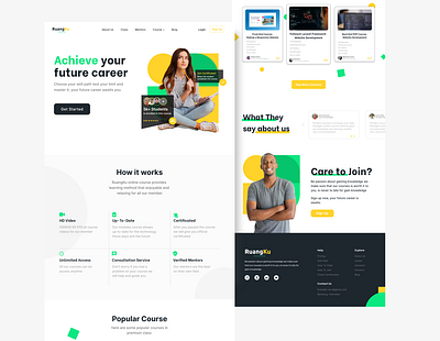 Online Courses - Website Landing Page adobe xd branding concept design landing page design ui webdesign