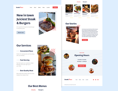 Steak & Burger | Web Design Concept adobe xd burger concept dailyui design food landing page design landingpage steak ui webdesign website