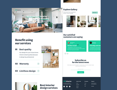 OKinterior - Landing Page design adobe xd concept design interior landing page design landingpage ui webdesign website