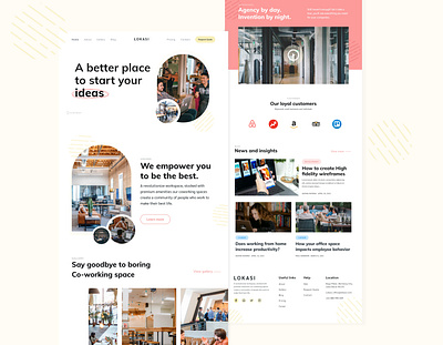 Co-working Space LOKASI web design concept adobe xd adobexd concept coworking space dailyui design ui webdesign website white