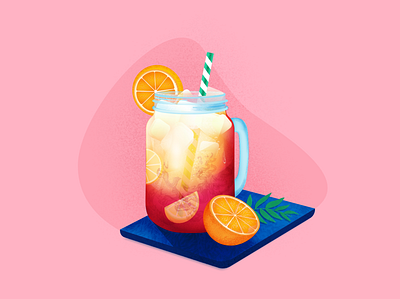Tequila Sunrise drink editorial illustration illustration ui vector vector illustration webdesign