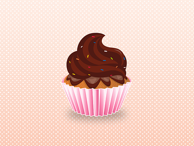 Thank you!!! chocolate cupcake debut dribbble gift illustration thankyou