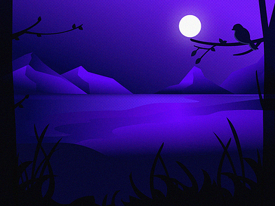 Magical Night background bird desktop forest night illustration illustration design landscape mobile moon night wallpaper