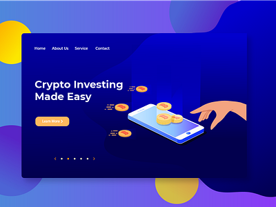 Crypto Currency Landing Page bitcoin bitcoin services crypto currency illustration interface landing page ui design ux web
