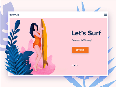 Summer Surfing beach blue girl illustration noise sea summer surf surfboard swimsuit tropical vacation