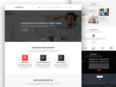 Razbin - Onepage Business Web Template business corporate design html onepage psd template ui ux web