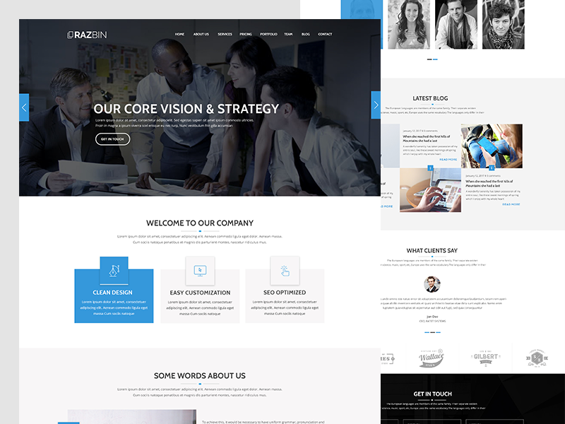 Razbin – Digital Agency web Template free psd by Towkir Ahmed Bappy on ...