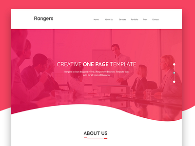Rangers Corporate Web Template Design one page psd ui ui design ux ux design web
