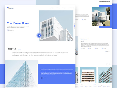Fihouse - Real Estate Website Home Page Concept corporate design real estate real estate website template ui ui design ux ux design web website home page