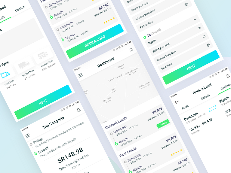 Truck Hiring - Mobile App Design Concept by Towkir Ahmed Bappy on Dribbble