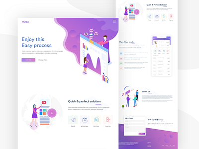 Tarex - Landing Page Concept business design landing page landing page ui ui ui design ux ux design web webdesign