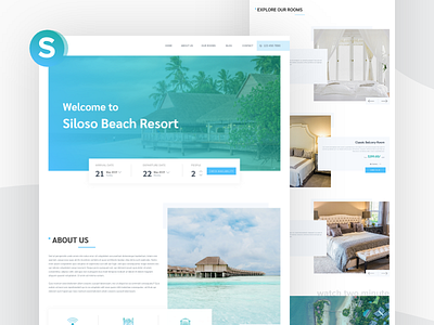 Siloso - Resort Booking Website Concpet booking booking concept business corporate design hotel booking resort resort booking ui ui design ux ux design web web template webdesign website