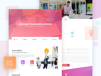 krikers - Agency Website Design Concept agency agency website business corporate design template ui ui design ux ux design web webdesign website website concept