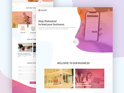 Laysky Website Home Page Design Concept business design landing page template ui ui design ux ux design web webdesign website