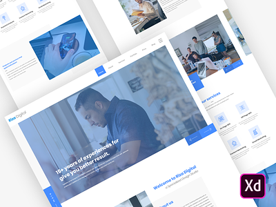 Riza - Digital Agency Home Page Design Free Download adobe xd business corporate design free free adobe xd free sketch free template free ui design free web template free xd freebie freepsd template ui ui design ux ux design web