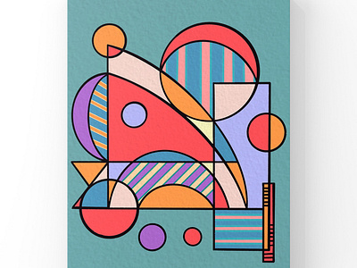 Skateboarding kid abstract illustration