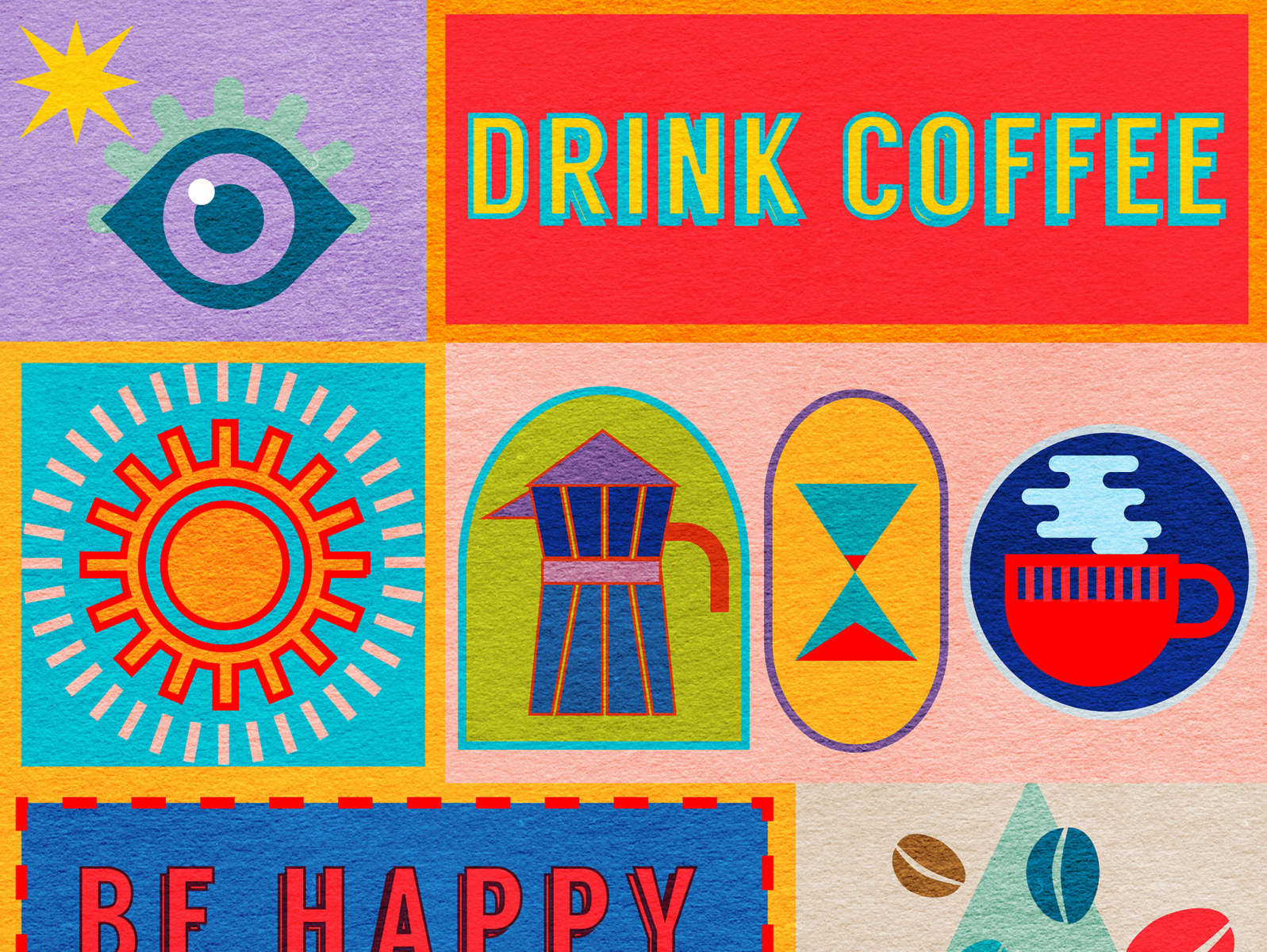 Coffee motif poster design by Jen Du on Dribbble