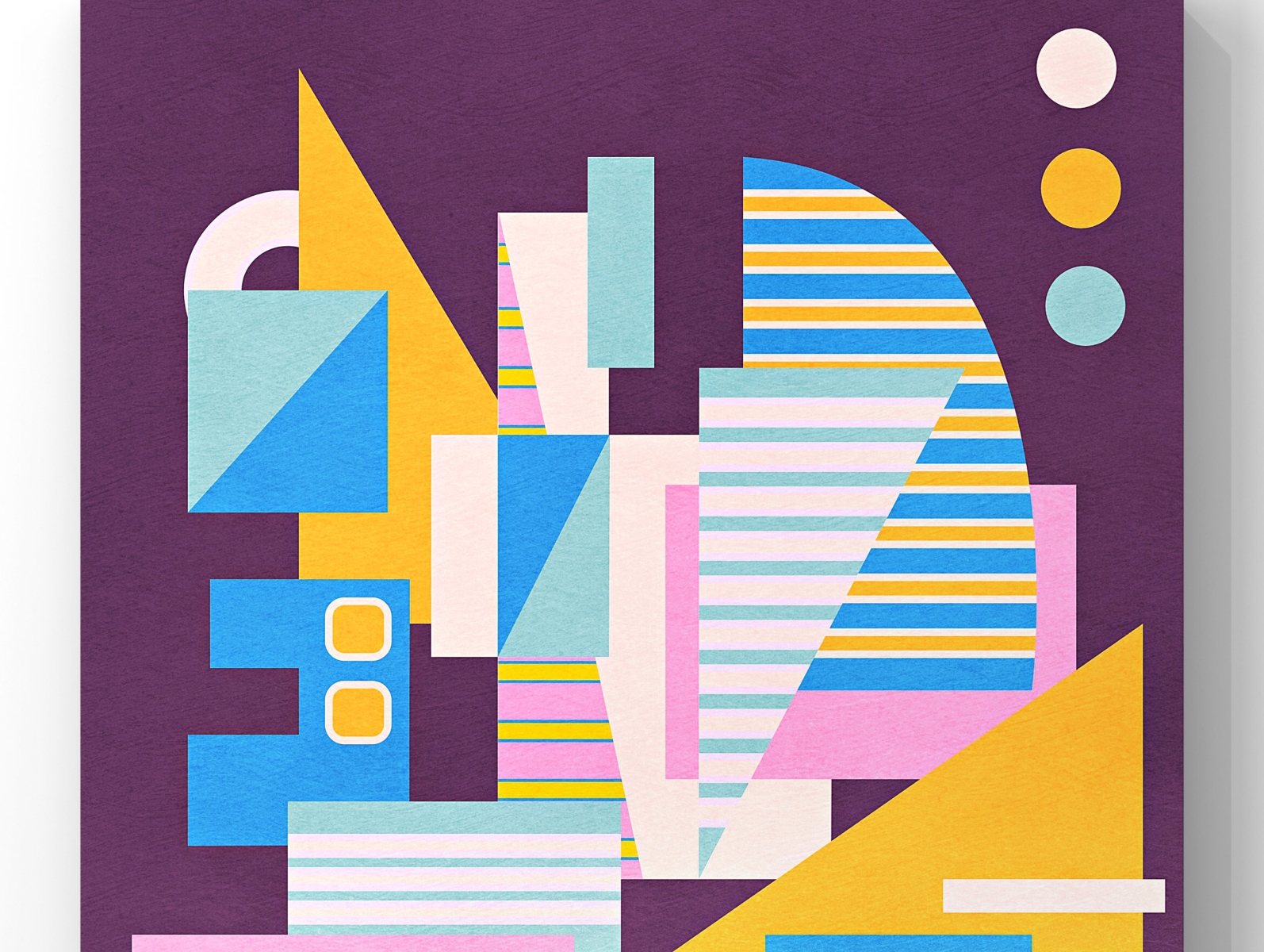 Abstract cityscape in geometric shapes illustration by Jen Du on Dribbble