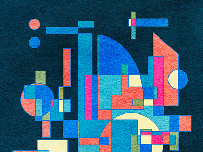 Abstract cityscape in geometric shapes