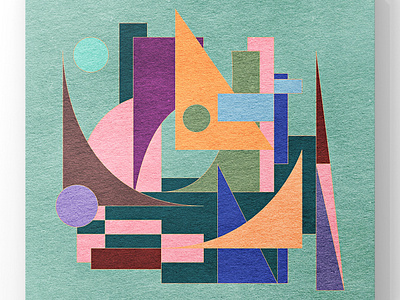 Abstract cityscape in geometric shapes illustration