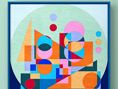 Abstract Illustration in Colorful Geometric Shapes