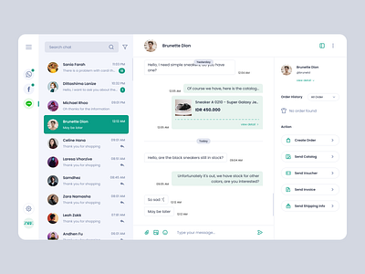 Multi Social Chat for Business chat commerce dashboad design flat management app social ui ux web website