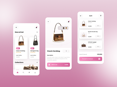 Clean E-Commerce App app bag commerce design fashion flat marketplace mobile store ui ux