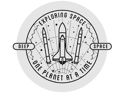 Space Badge 4 badge crest emblem outerspace planet space spaceship