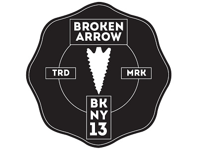 Broken Arrow3 badge brooklyn crest emblem graphic design new york pin typography