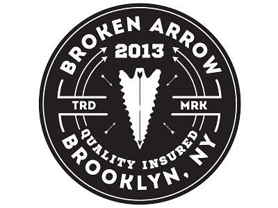 Broken Arrow5 badge brooklyn crest emblem graphic design new york pin typography
