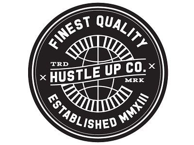 Hustleup1 badge brooklyn crest emblem graphic design icon new york pin typography