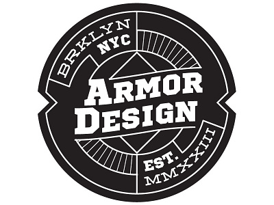 Armor1 badge brooklyn crest emblem graphic design icon new york pin typography