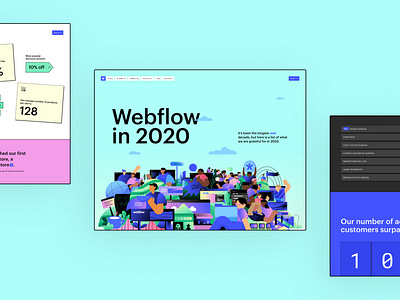 Landing Page — Webflow in 2020 2020 2020 trends annual report annual report design no code no-code stats team report uidesign webflow website year in review