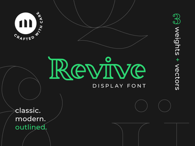 Revive Display Font LAUNCHED! caps display font logotype minimal outline serif stencil type typeface
