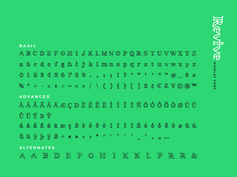 Revive Display Font Characters By Corey Moen On Dribbble