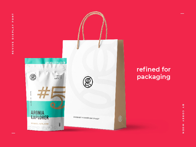Revive Display Font Packaging aronia display font granola logotype minimal outline packaging serif stencil type typeface