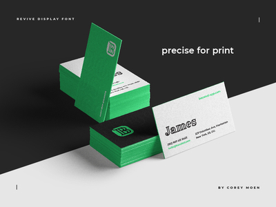 Revive Display Font Prints boost business cards display font logo minimal outline printing serif stencil type typeface