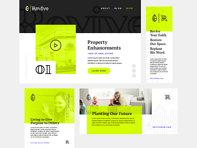 Revive Applications applications branding capital christian faith giving identity layout mocks property revive