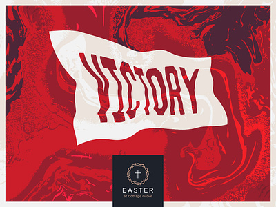 Victory blood branding branding and identity christ christian cross crucifixion easter easter flyer fluid illustration logo typography vector victory wave