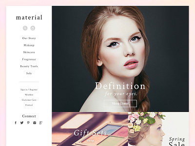 Material Theme ecommerce grid makeup responsive theme volusion web web design