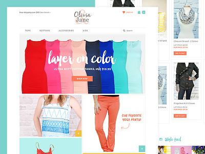 Colorful clothing shop clothing ecommerce fashion responsive shopping volusion web website