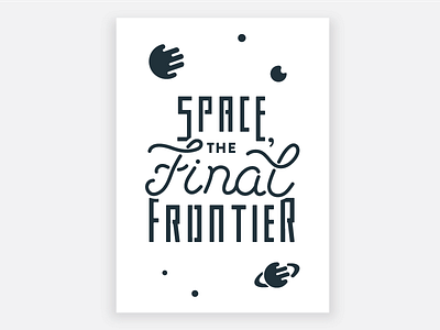 Space Stencil black screen printing space stencil typography white