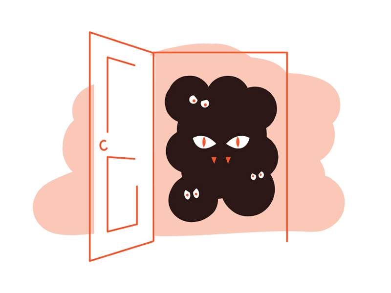 Ux Your Home cleaning closet gif illustration scary