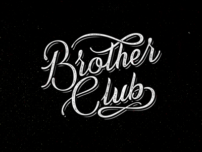 Brother Club design lettering logo organic type