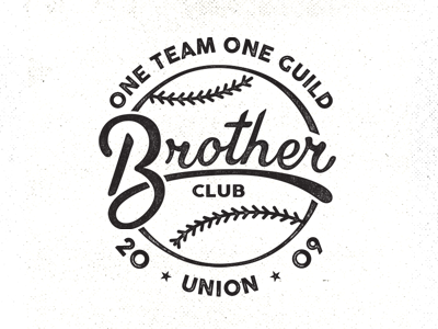 Union baseball bn brother bw creative design lettering logo pieze scholl team