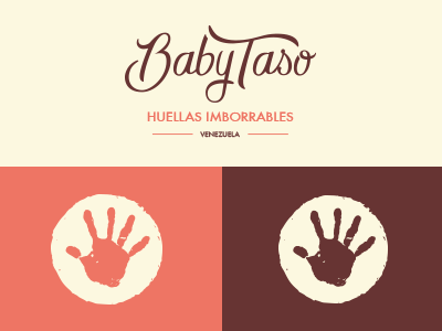 BabyTaso brand hand icon lettering logo market press sculpture type