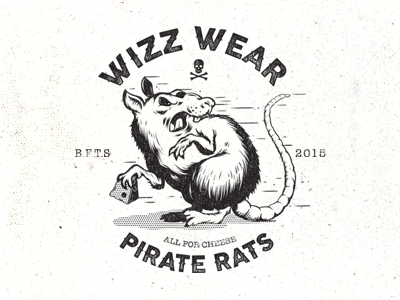 Wizz Wear Unreleased brand cheese clothing design illustration letters pirate rats type