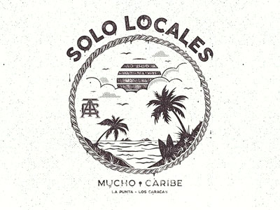 Only Locals badge beach caribbean design flavor lapunta loscaracas solo stamp surf