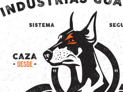 GUARDIAN animal design doberman dog inspiration label logo sintesis solo vector