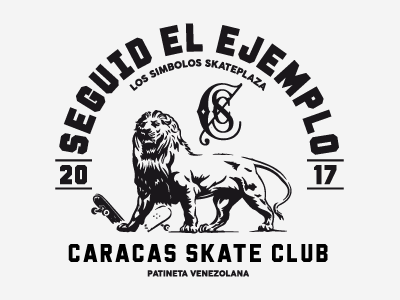 Lion CSC club design illustration logo mascot skate